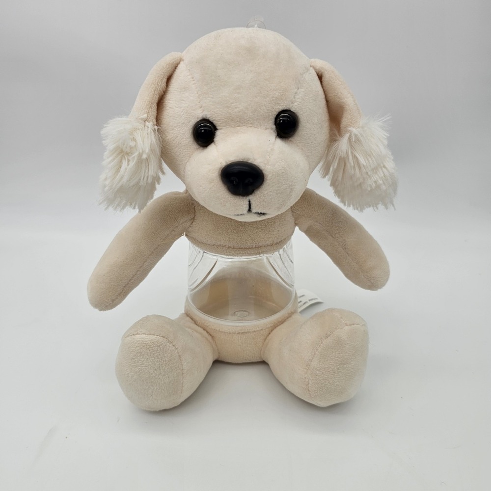 Custom Puppy Dog Plush Stash Jar Clear Plastic Container Novelty Candy Storage